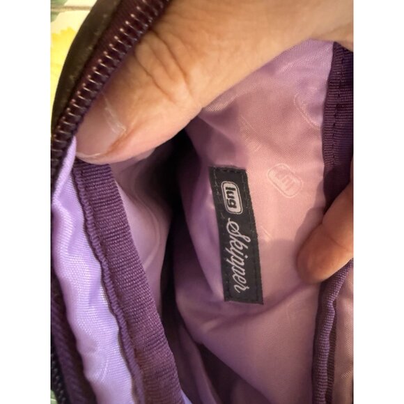 LUG Quilted Travel Convertible Adjustable Crossbody Strap Bag Purple Camouflage - Picture 6 of 14